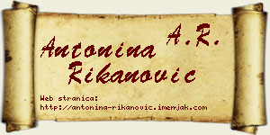 Antonina Rikanović vizit kartica
